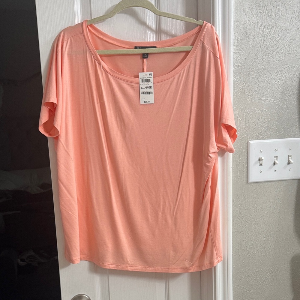 INC International Concepts Coral Short Sleeve Top